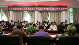我院组织学习习近平总书记在庆祝中国共产党95周年大会上的讲话精神