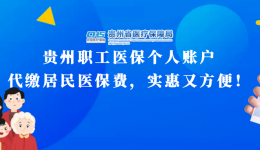 贵州职工医保个人账户代缴居民医保费，实惠又方便！